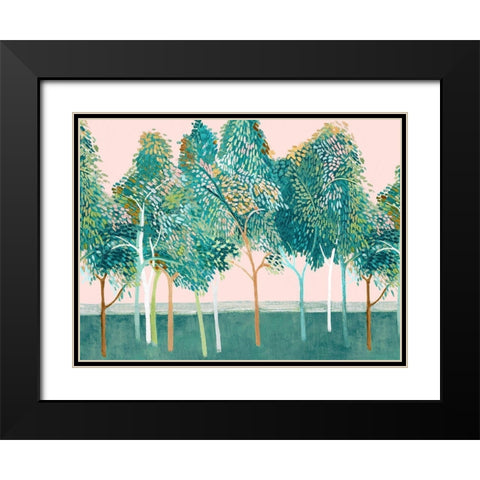 Shawree Forest II Black Modern Wood Framed Art Print with Double Matting by Woods, Maya