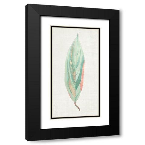 Ginger Leaf II Black Modern Wood Framed Art Print with Double Matting by Woods, Maya