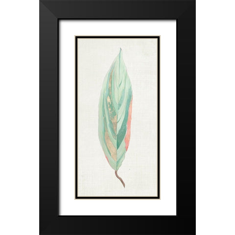 Ginger Leaf II Black Modern Wood Framed Art Print with Double Matting by Woods, Maya