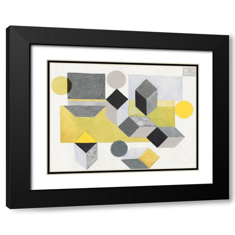 Our Own Paths I -Yellow Version Black Modern Wood Framed Art Print with Double Matting by Woods, Maya