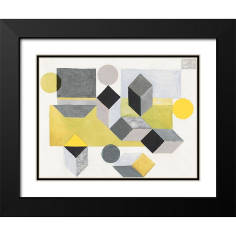 Our Own Paths I -Yellow Version Black Modern Wood Framed Art Print with Double Matting by Woods, Maya