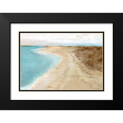 Coastal Stroll II Black Modern Wood Framed Art Print with Double Matting by Woods, Maya