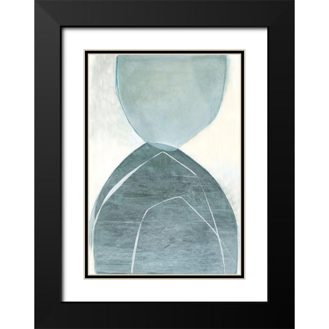 Blue Overlay  Black Modern Wood Framed Art Print with Double Matting by Woods, Maya