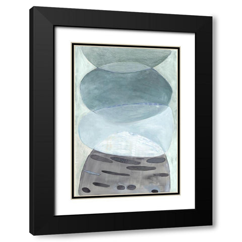 Proejction of Blue  Black Modern Wood Framed Art Print with Double Matting by Woods, Maya