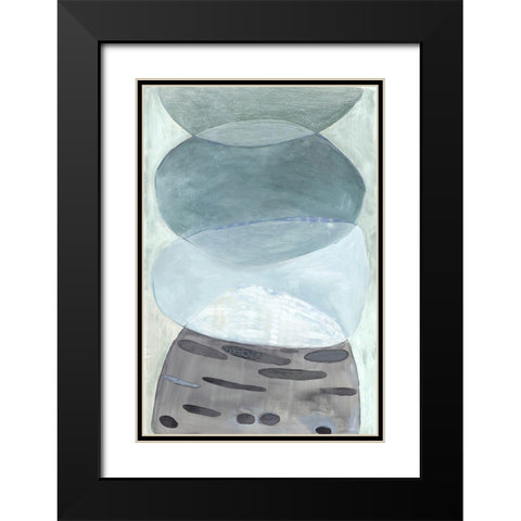 Proejction of Blue  Black Modern Wood Framed Art Print with Double Matting by Woods, Maya