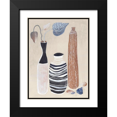 Summer Vase I  Black Modern Wood Framed Art Print with Double Matting by Woods, Maya