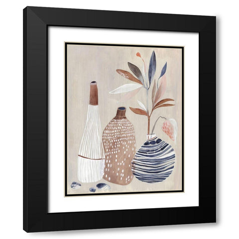 Summer Vase II Black Modern Wood Framed Art Print with Double Matting by Woods, Maya