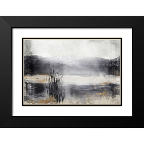 Still Blue Water I  Black Modern Wood Framed Art Print with Double Matting by Woods, Maya