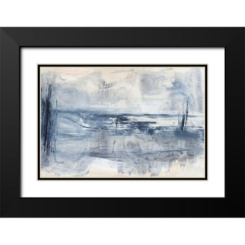Still Blue Water II  Black Modern Wood Framed Art Print with Double Matting by Woods, Maya