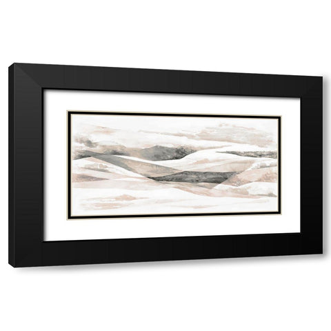 Blush Ripples  Black Modern Wood Framed Art Print with Double Matting by Woods, Maya