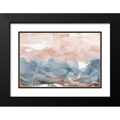 Blue and Pink Stroke  Black Modern Wood Framed Art Print with Double Matting by Woods, Maya