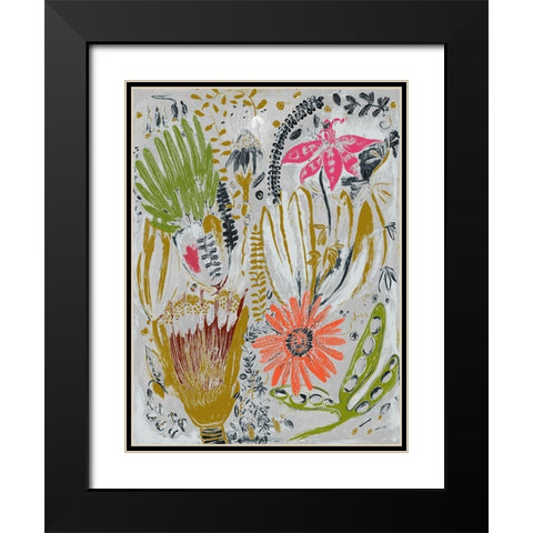 Tropical Blooms I  Black Modern Wood Framed Art Print with Double Matting by Woods, Maya