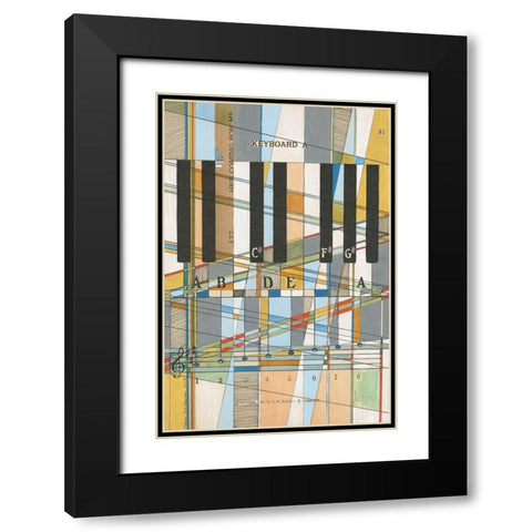 Keyboard Black Modern Wood Framed Art Print with Double Matting by Galapon, Nikki