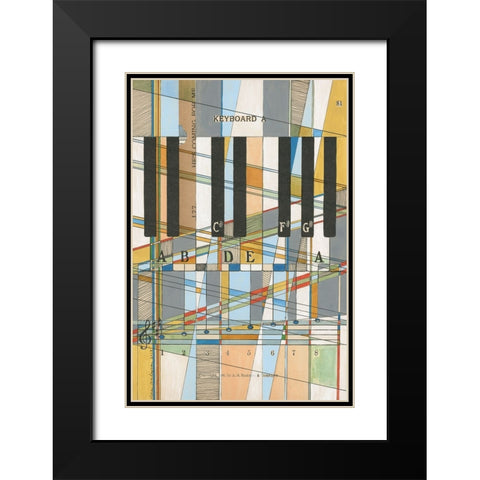 Keyboard Black Modern Wood Framed Art Print with Double Matting by Galapon, Nikki