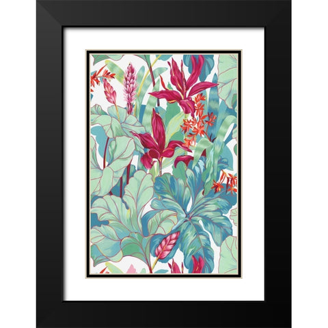 Tropical Flowers I  Black Modern Wood Framed Art Print with Double Matting by Egan, N.H.