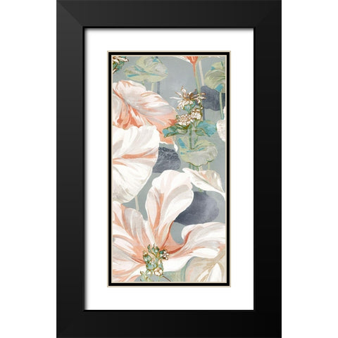 Flora I Black Modern Wood Framed Art Print with Double Matting by Egan, N.H.