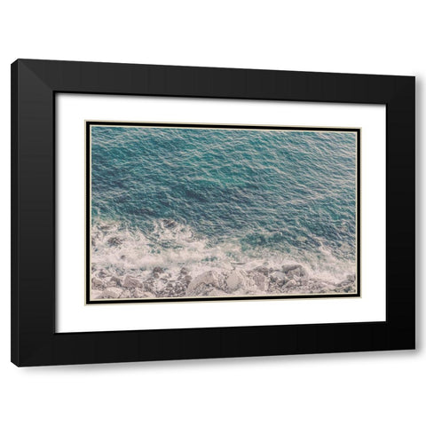 Portugal Travel Impression Surf  Black Modern Wood Framed Art Print with Double Matting by Haase, Andrea