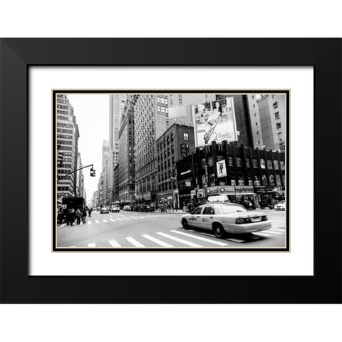 Fashion Avenue Black Modern Wood Framed Art Print with Double Matting by Brooknam, John