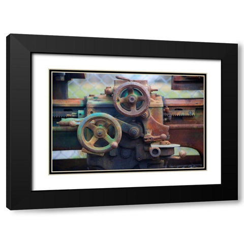 Neon Rust Black Modern Wood Framed Art Print with Double Matting by Norm Stelfox