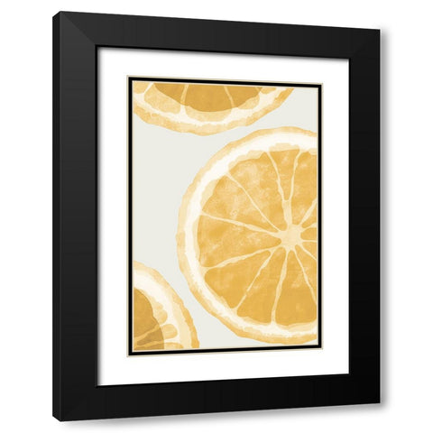 Juicy Lemon Black Modern Wood Framed Art Print with Double Matting by Stelfox, Norm