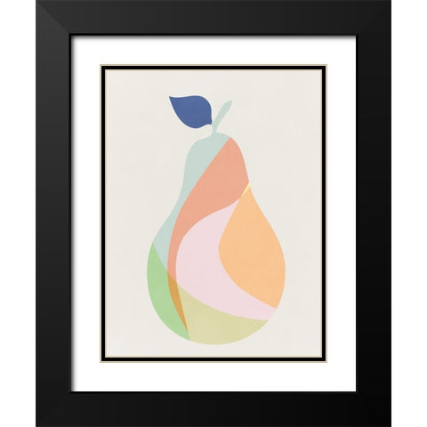 Pear I Black Modern Wood Framed Art Print with Double Matting by Stelfox, Norm