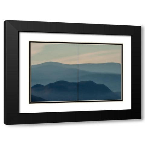 Blue Mountains Black Modern Wood Framed Art Print with Double Matting by Stelfox, Norm