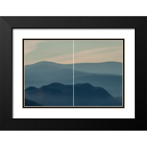 Blue Mountains Black Modern Wood Framed Art Print with Double Matting by Stelfox, Norm
