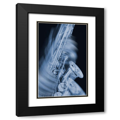 Saxaphone  Black Modern Wood Framed Art Print with Double Matting by Stelfox, Norm