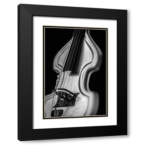 Silver Guitar  Black Modern Wood Framed Art Print with Double Matting by Stelfox, Norm