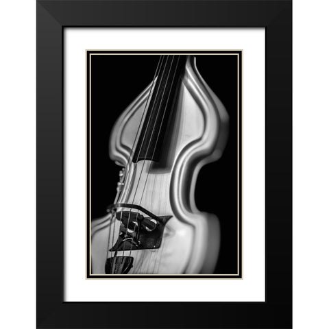 Silver Guitar  Black Modern Wood Framed Art Print with Double Matting by Stelfox, Norm