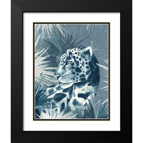 Jungle Leopard  Black Modern Wood Framed Art Print with Double Matting by Jones, Eli