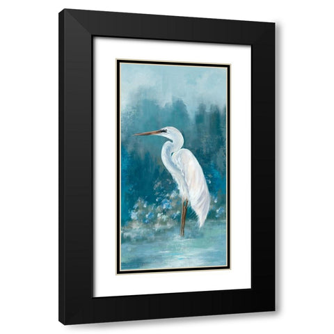 Regal White Egret II Black Modern Wood Framed Art Print with Double Matting by Jones, Eli