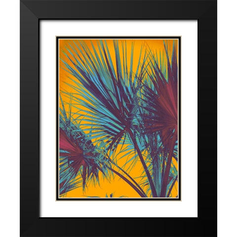Palms Shadows Black Modern Wood Framed Art Print with Double Matting by Orlov, Irena