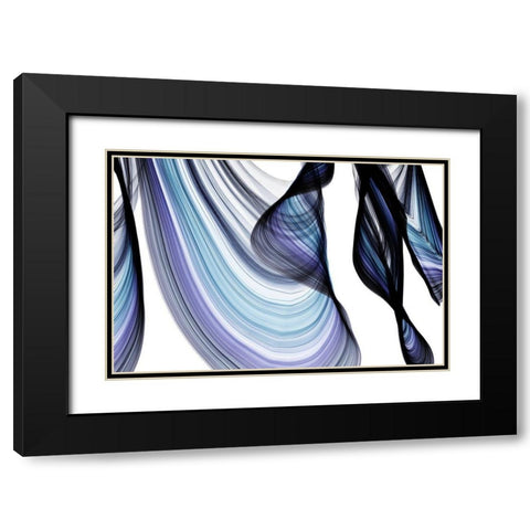 Azure I Black Modern Wood Framed Art Print with Double Matting by Orlov, Irena