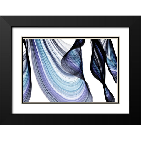 Azure I Black Modern Wood Framed Art Print with Double Matting by Orlov, Irena