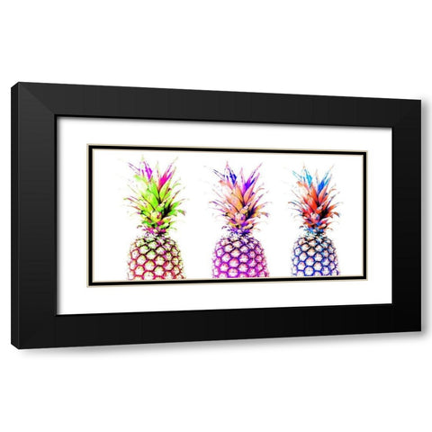 Colourful Pinapples I  Black Modern Wood Framed Art Print with Double Matting by Orlov, Irena