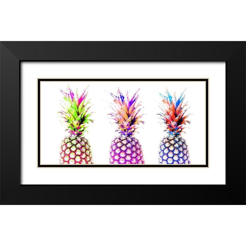 Colourful Pinapples I  Black Modern Wood Framed Art Print with Double Matting by Orlov, Irena
