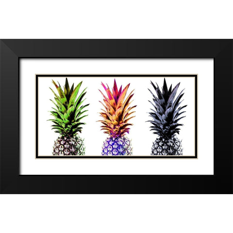 Colourful Pinapples II  Black Modern Wood Framed Art Print with Double Matting by Orlov, Irena