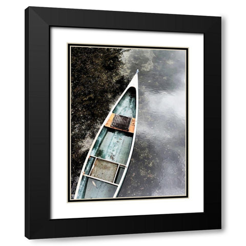 Blue Old Wooden Boat I Black Modern Wood Framed Art Print with Double Matting by Orlov, Irena