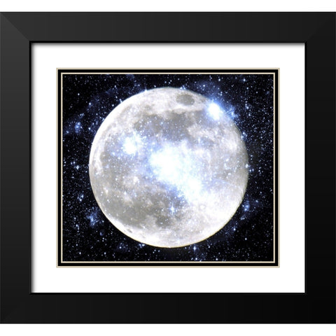 Midnight Moonlight  Black Modern Wood Framed Art Print with Double Matting by Orlov, Irena