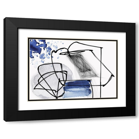 Illusion of Blue  Black Modern Wood Framed Art Print with Double Matting by Orlov, Irena