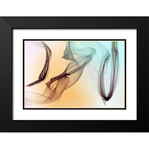 Abstract Gradient II Black Modern Wood Framed Art Print with Double Matting by Orlov, Irena