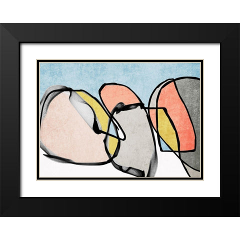 Mid-Century Modern Abstract II Black Modern Wood Framed Art Print with Double Matting by Orlov, Irena