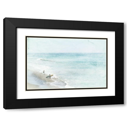 Blue Surfing  Black Modern Wood Framed Art Print with Double Matting by Orlov, Irena