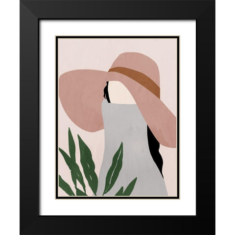 Tiana Black Modern Wood Framed Art Print with Double Matting by Sozi