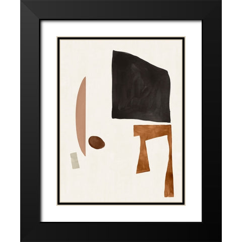 Blockway I Black Modern Wood Framed Art Print with Double Matting by Sozi