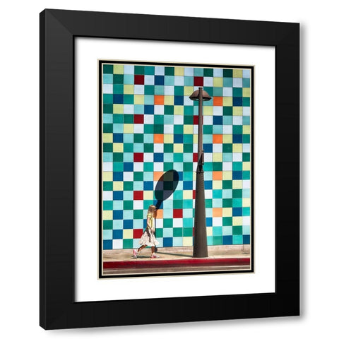 Dialogue bubble Black Modern Wood Framed Art Print with Double Matting by Labagnara