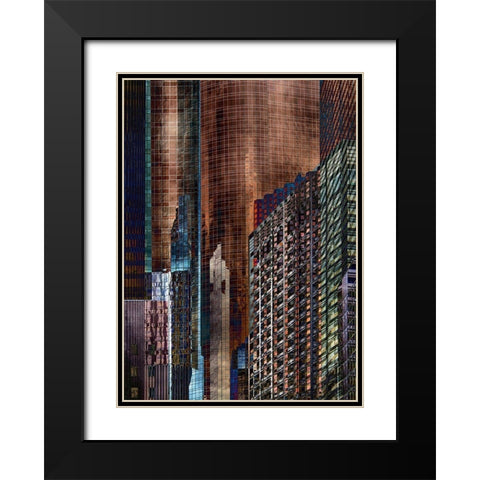Urban abstract II Black Modern Wood Framed Art Print with Double Matting by Labagnara