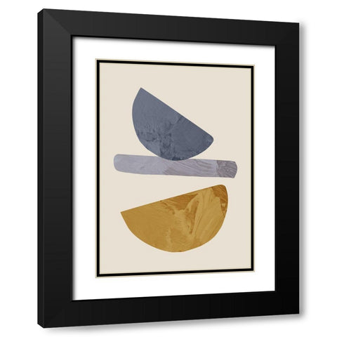 Collage 01 Black Modern Wood Framed Art Print with Double Matting by Studio