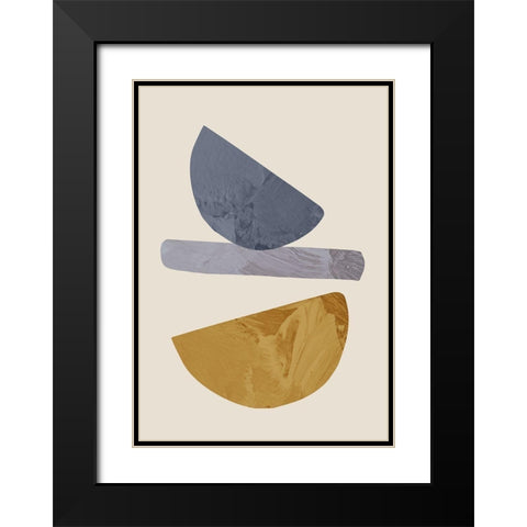 Collage 01 Black Modern Wood Framed Art Print with Double Matting by Studio